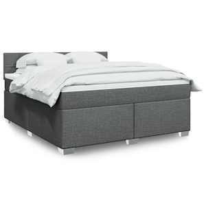 Box spring postel s matrací tmavě šedá 180x200 cm textil - obrázek 1