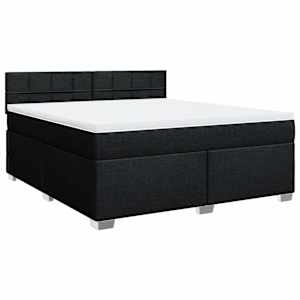 Box spring postel s matrací černá 180x200 cm textil - obrázek 2