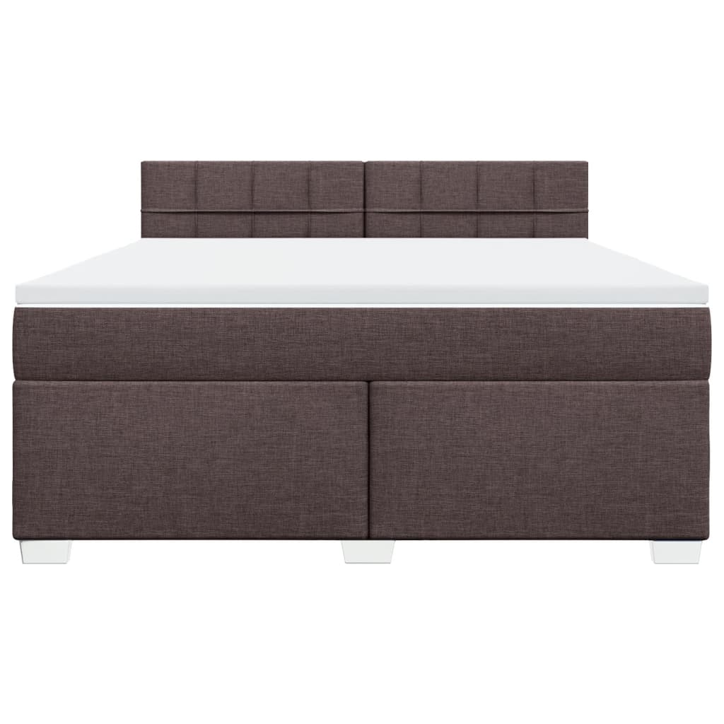 vidaXL Boxspring met matras stof donkerbruin 180x200 cm bruin, foto 4