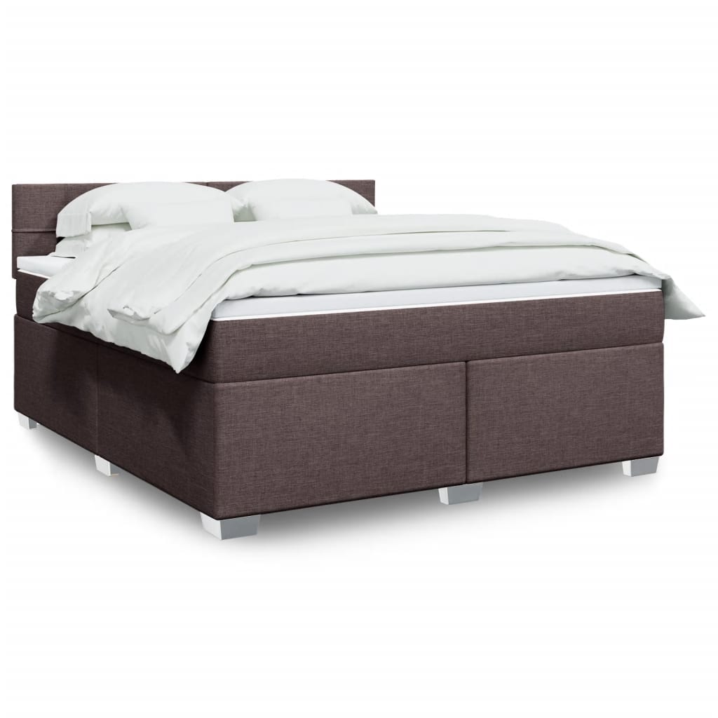 Boxspringbett mit Matratze Dunkelbraun 180×200 cm Stoff