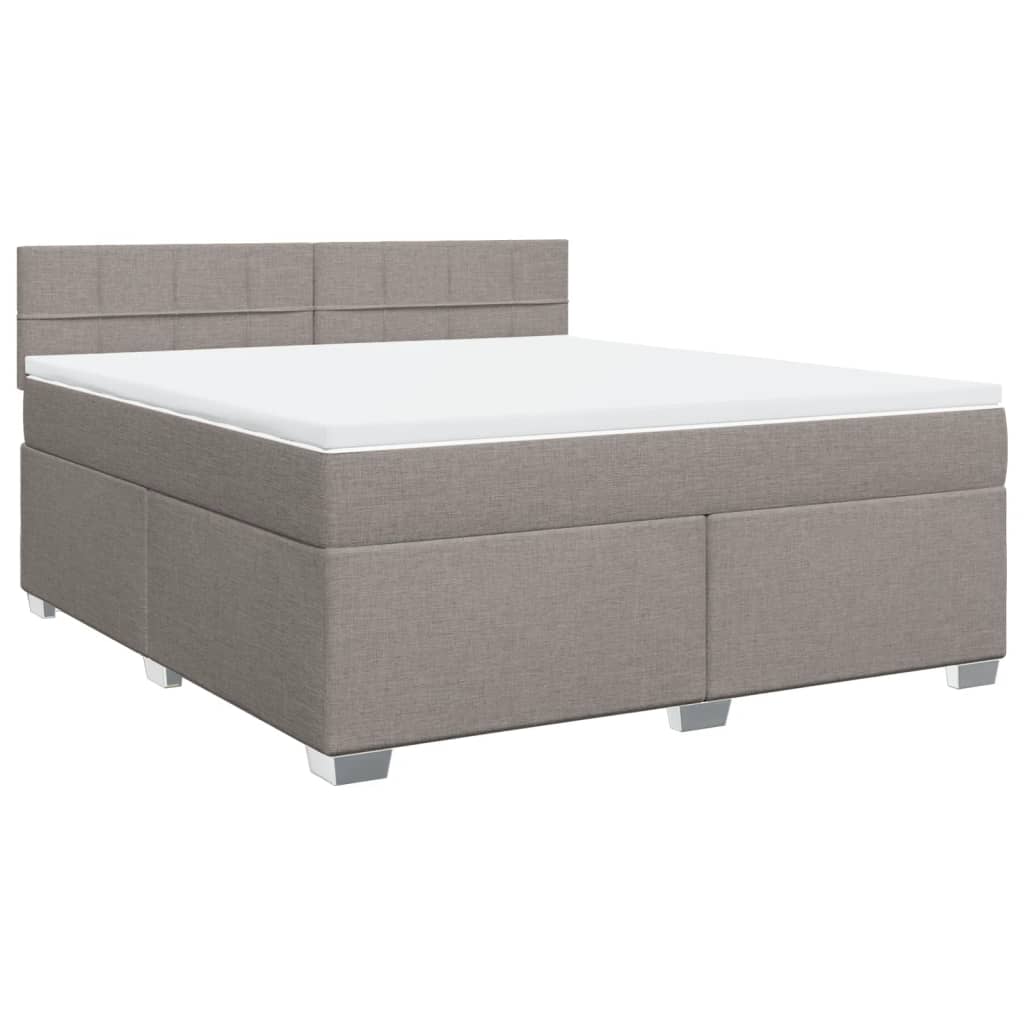 vidaXL Boxspring met matras stof taupe 180x200 cm, foto 3