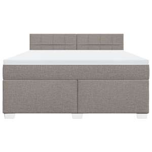Box spring postel s matrací taupe 180x200 cm textil - obrázek 4