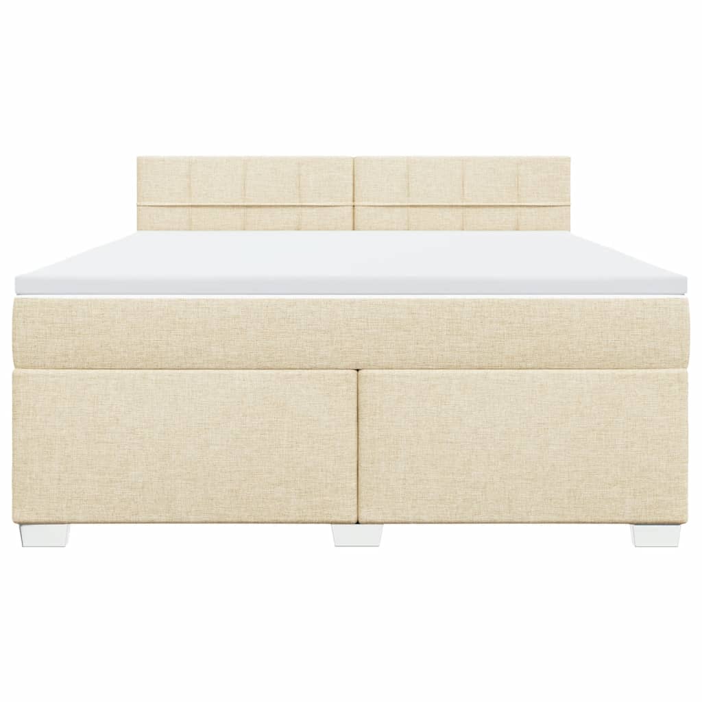 vidaXL Boxspring met matras stof crèmekleurig 180x200 cm, foto 4