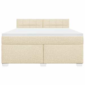 Box spring postel s matrací krémová 180x200 cm textil - obrázek 4