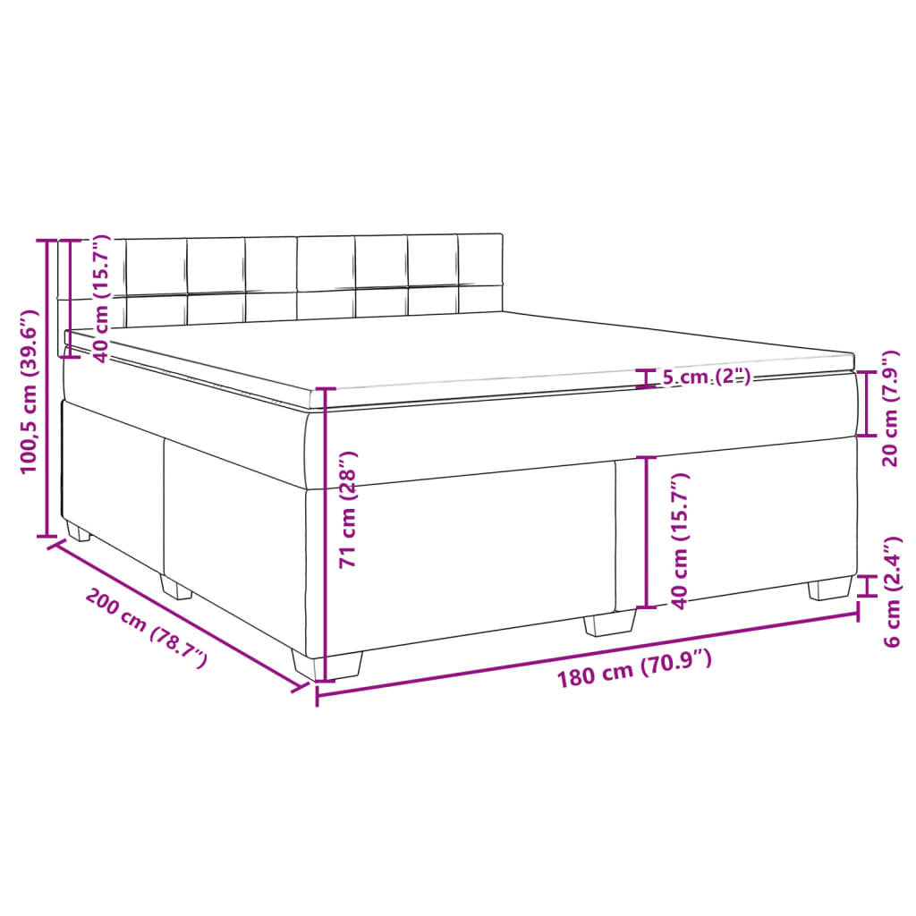 Box spring postel s matrací modrá 180x200 cm textil - obrázek 13