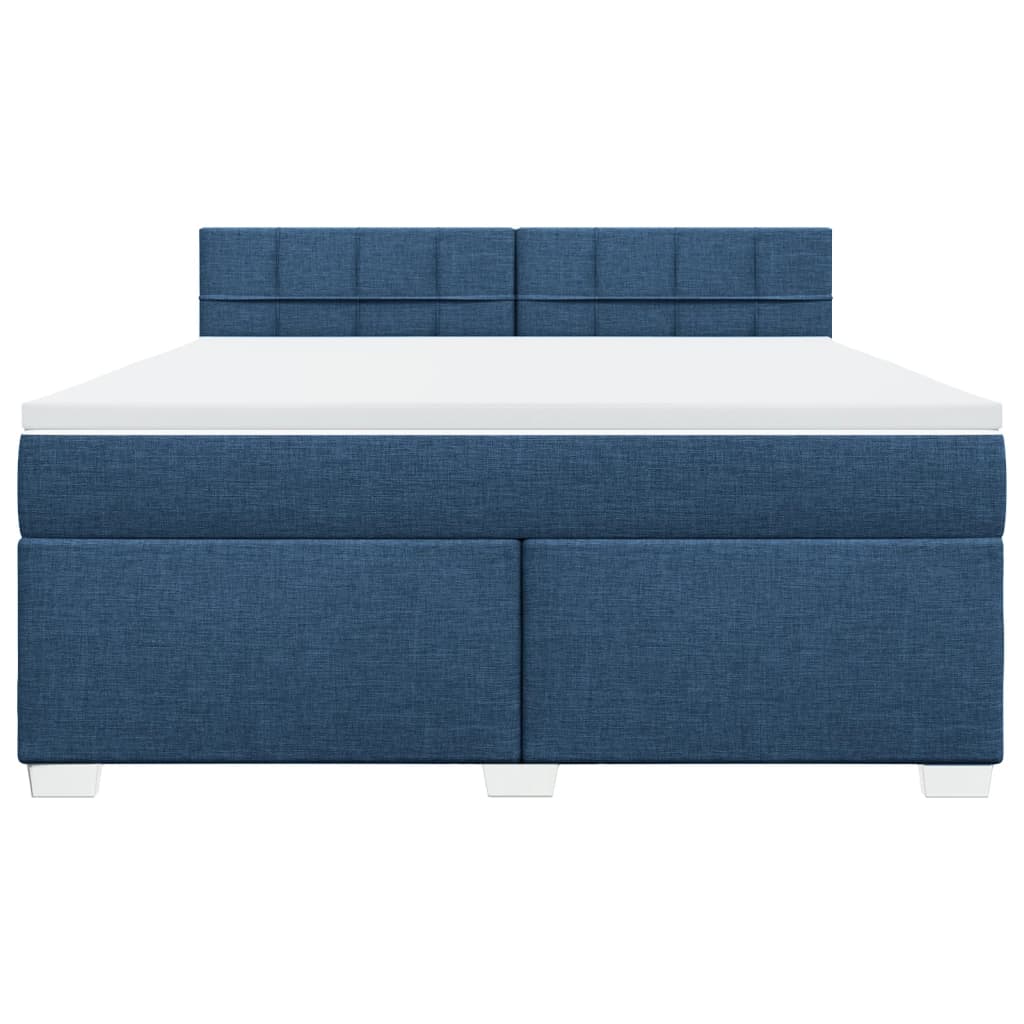 vidaXL Boxspring met matras stof blauw 180x200 cm, foto 4