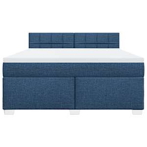 Box spring postel s matrací modrá 180x200 cm textil - obrázek 4
