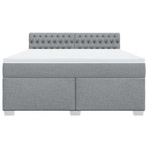 Box spring postel s matrací světle šedá 180 x 200 cm textil - obrázek 4