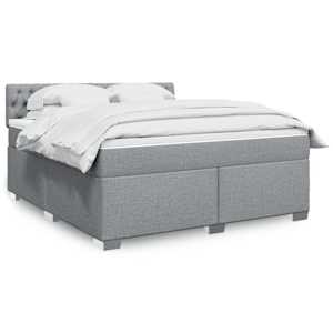 Box spring postel s matrací světle šedá 180 x 200 cm textil - obrázek 1