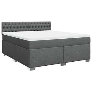 Box spring postel s matrací tmavě šedá 180x200 cm textil - obrázek 2
