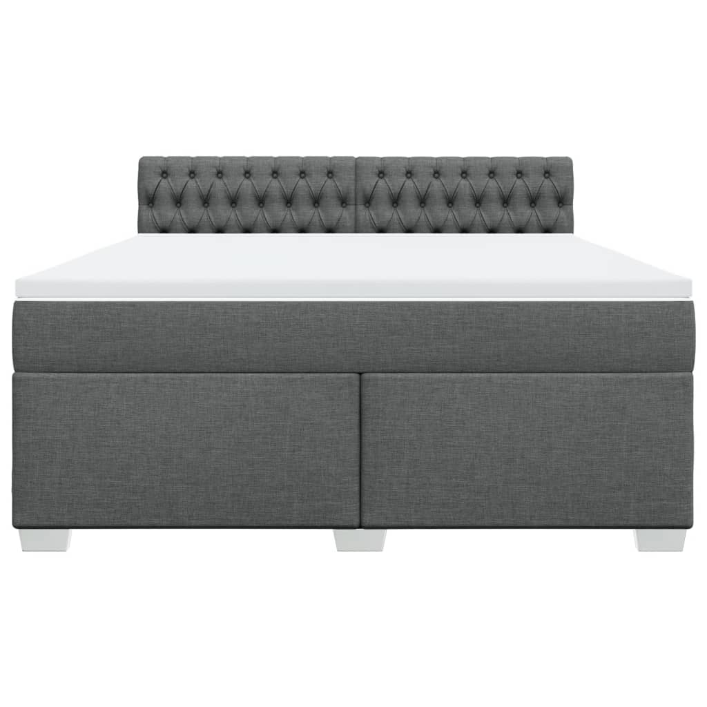 vidaXL Boxspring met matras stof donkergrijs 180x200 cm grijs, foto 4