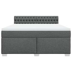 Box spring postel s matrací tmavě šedá 180x200 cm textil - obrázek 4