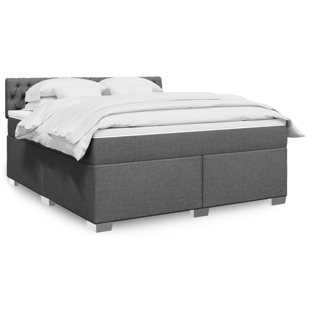 Boxspringbett mit Matratze Dunkelgrau 180×200 cm Stoff