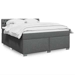Box spring postel s matrací tmavě šedá 180x200 cm textil - obrázek 1