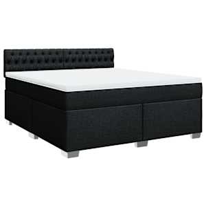 Box spring postel s matrací černá 180x200 cm textil - obrázek 2