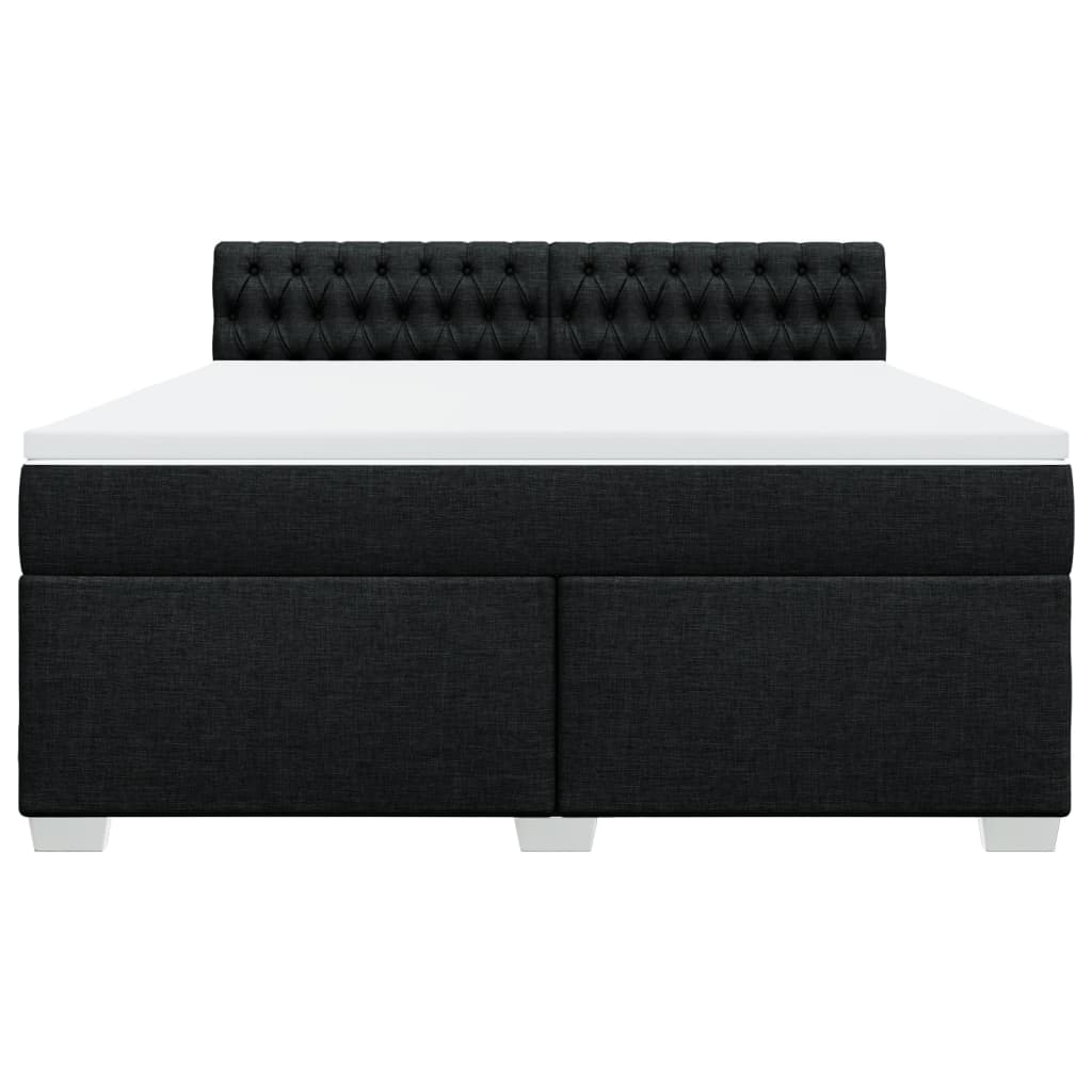 vidaXL Boxspring met matras stof zwart 180x200 cm, foto 4