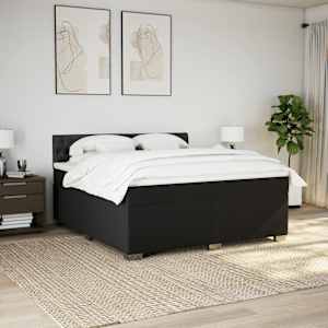 Box spring postel s matrací černá 180x200 cm textil - obrázek 3