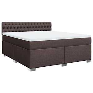 Box spring postel s matrací tmavě hnědá 180x200 cm textil - obrázek 2