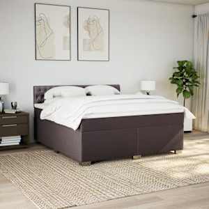 Box spring postel s matrací tmavě hnědá 180x200 cm textil - obrázek 3