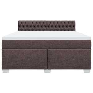 Box spring postel s matrací tmavě hnědá 180x200 cm textil - obrázek 4