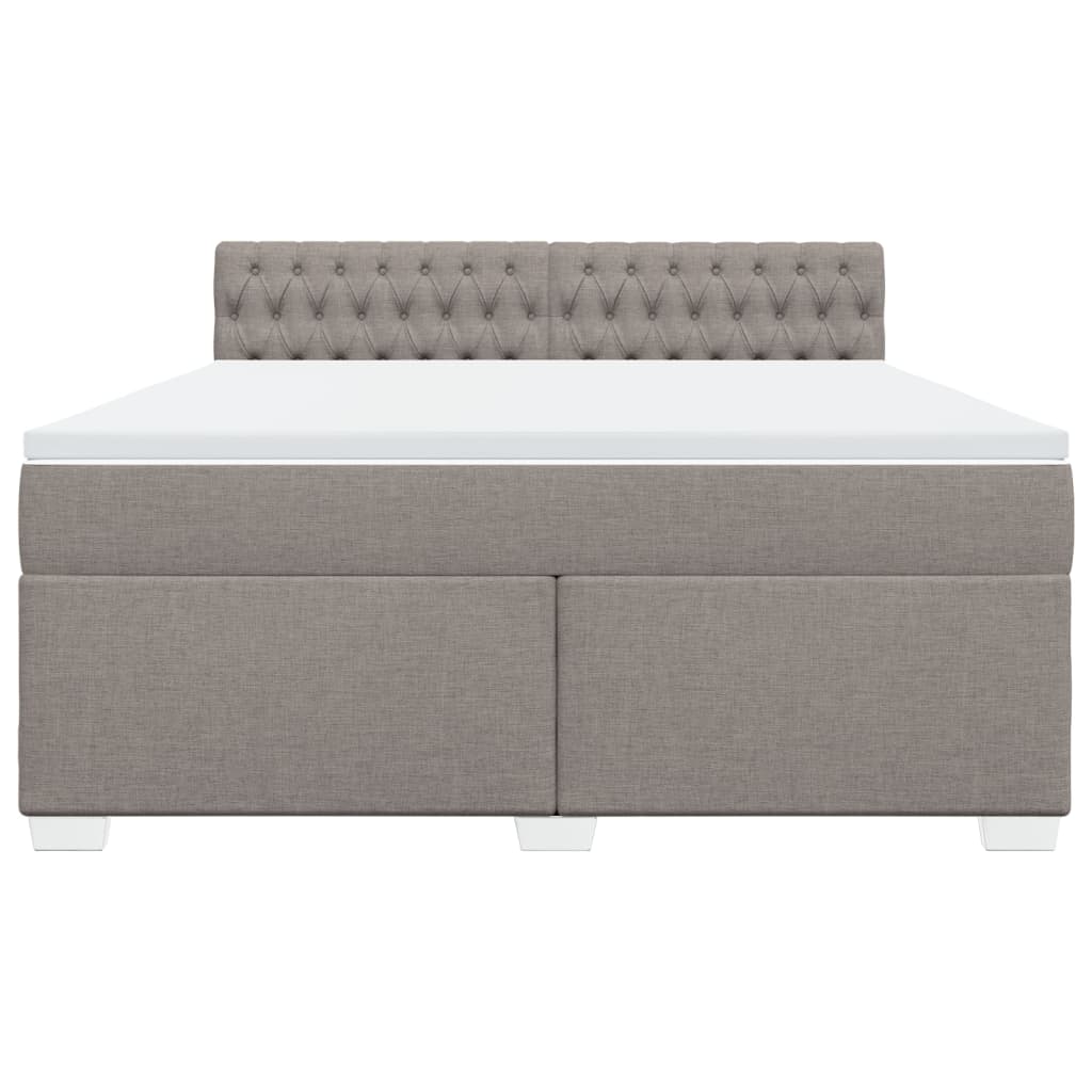 vidaXL Boxspring met matras stof taupe 180x200 cm, foto 4