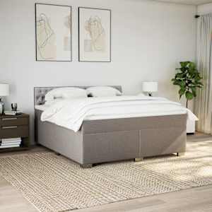 Box spring postel s matrací taupe 180x200 cm textil - obrázek 3