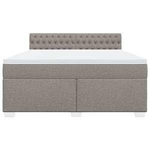 Box spring postel s matrací taupe 180x200 cm textil - obrázek 4