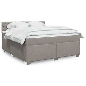 Box spring postel s matrací taupe 180x200 cm textil - obrázek 1