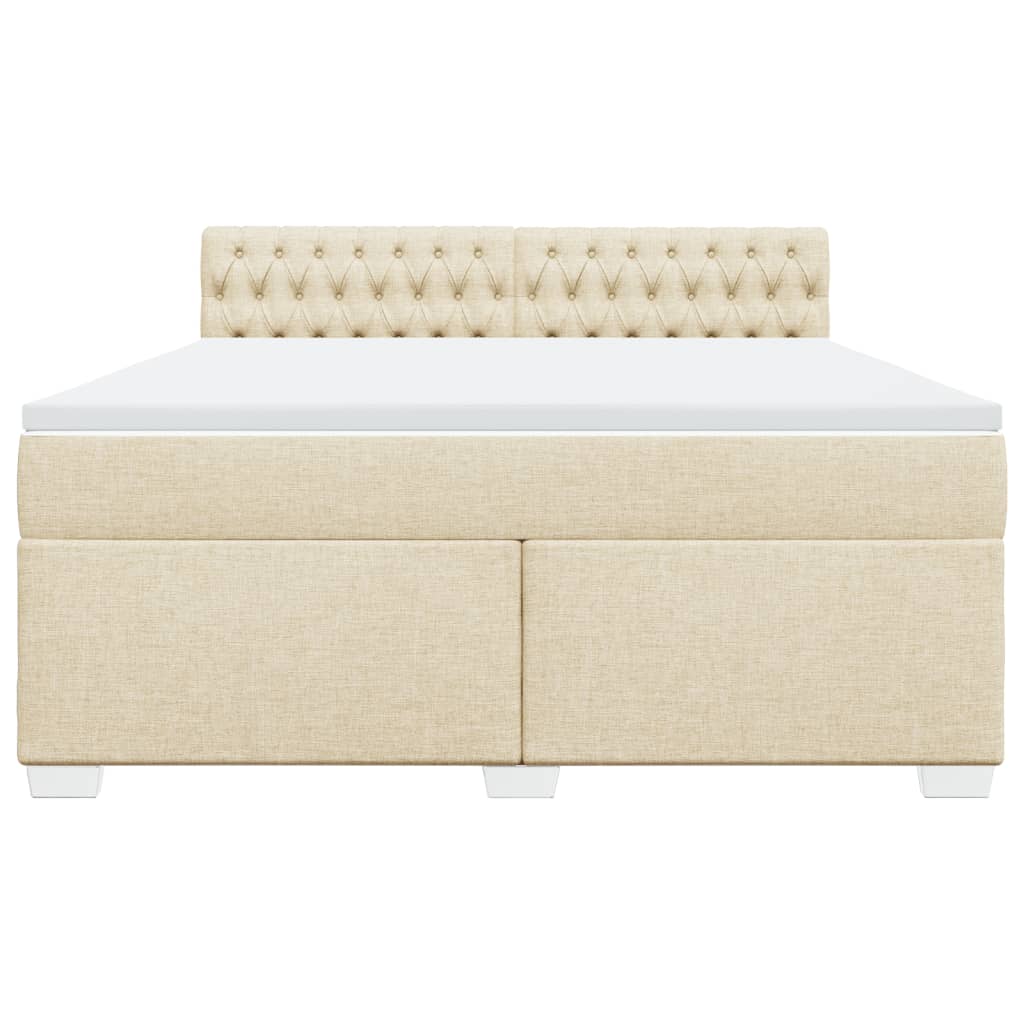 vidaXL Boxspring met matras stof crèmekleurig 180x200 cm, foto 4