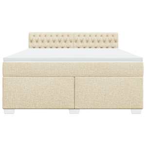 Box spring postel s matrací krémová 180x200 cm textil - obrázek 4