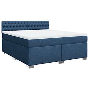 Box spring postel s matrací modrá 180x200 cm textil - obrázek 2