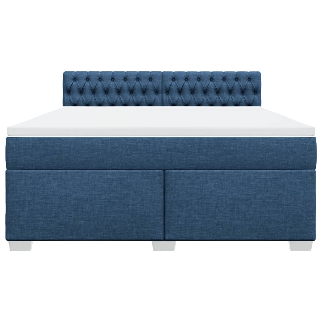 vidaXL Boxspring met matras stof blauw 180x200 cm, foto 4