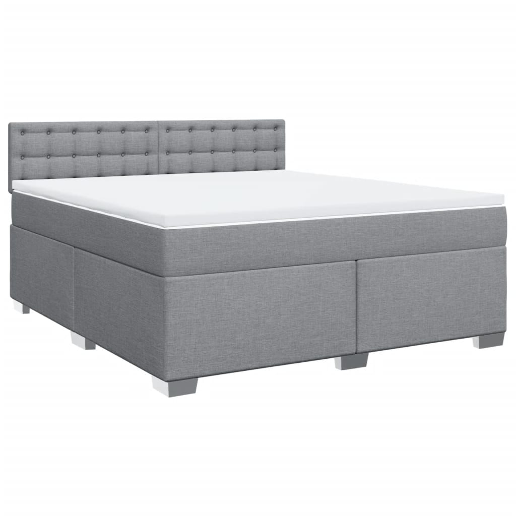 vidaXL Box spring postel s matrací světle šedá 180 x 200 cm textil