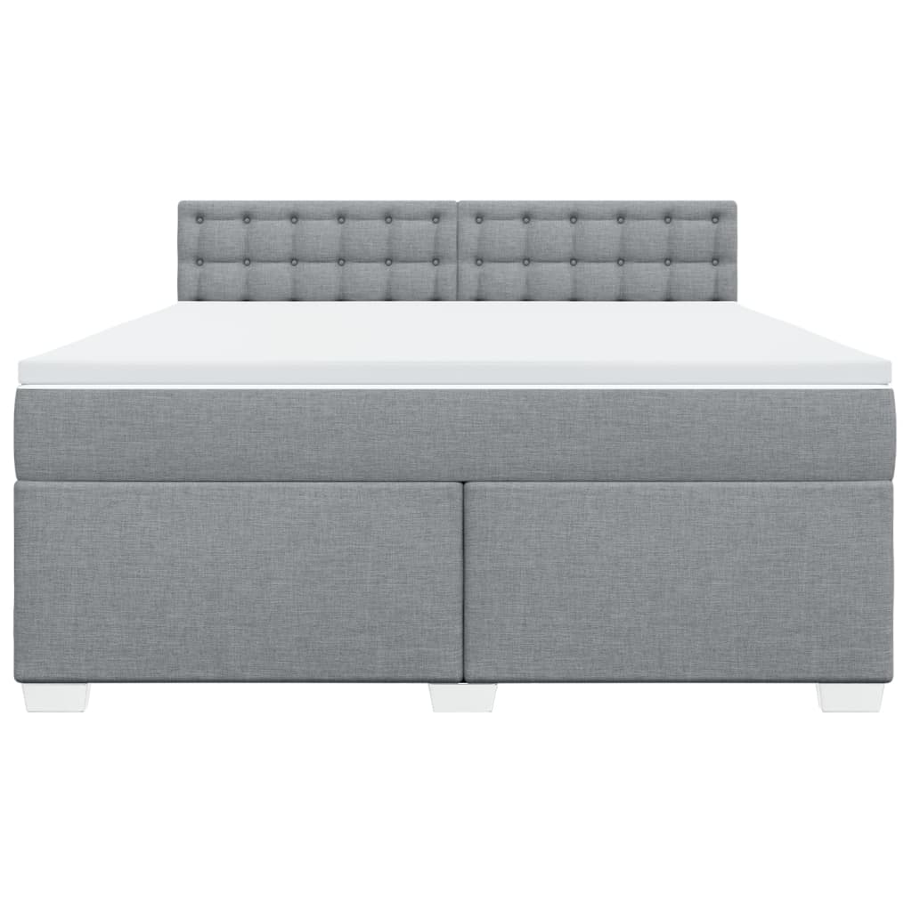 vidaXL Boxspring met matras stof lichtgrijs 180x200 cm grijs, foto 4