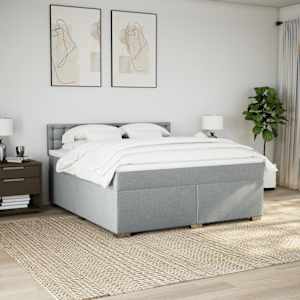 Box spring postel s matrací světle šedá 180 x 200 cm textil - obrázek 3