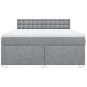 Box spring postel s matrací světle šedá 180 x 200 cm textil - obrázek 4