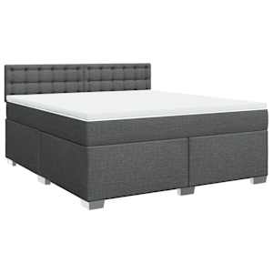 Box spring postel s matrací tmavě šedá 180x200 cm textil - obrázek 2