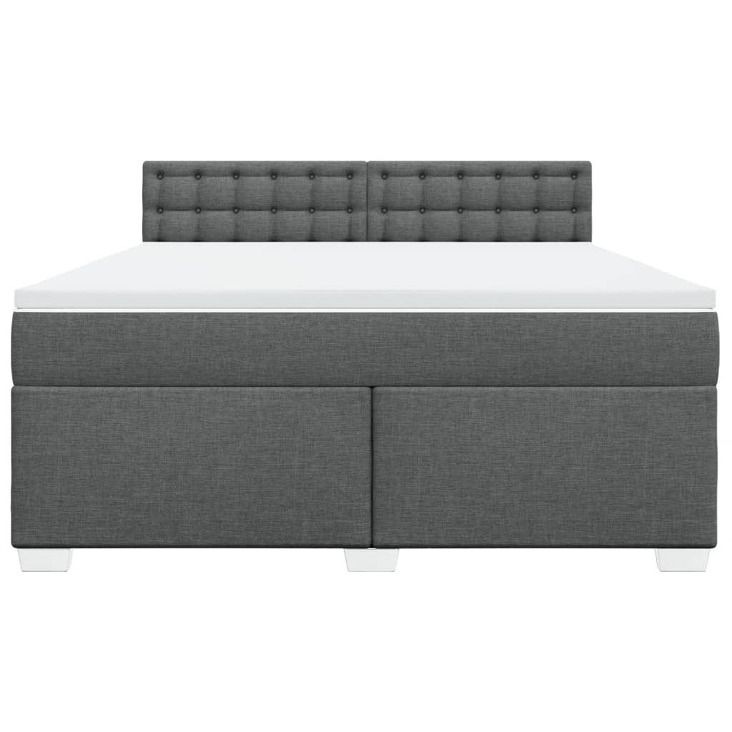 vidaXL Boxspring met matras stof donkergrijs 180x200 cm grijs, foto 4