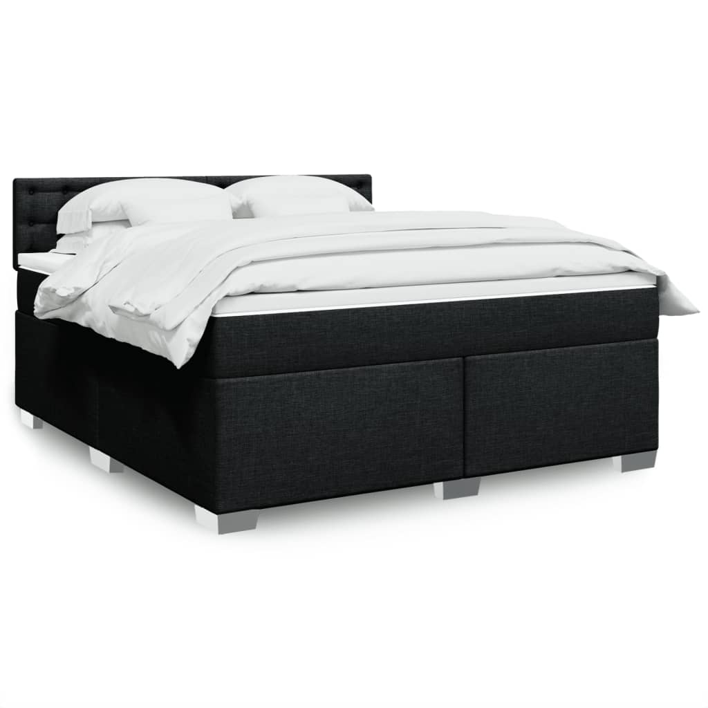 Boxspringbett mit Matratze Schwarz 180×200 cm Stoff