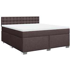 Box spring postel s matrací tmavě hnědá 180x200 cm textil - obrázek 2