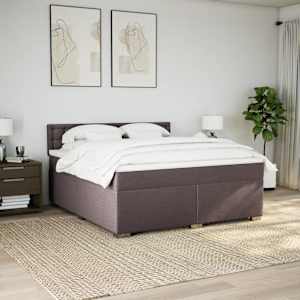 Box spring postel s matrací tmavě hnědá 180x200 cm textil - obrázek 3