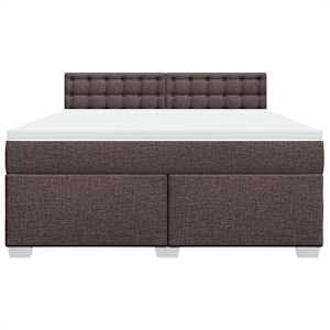 Box spring postel s matrací tmavě hnědá 180x200 cm textil - obrázek 4