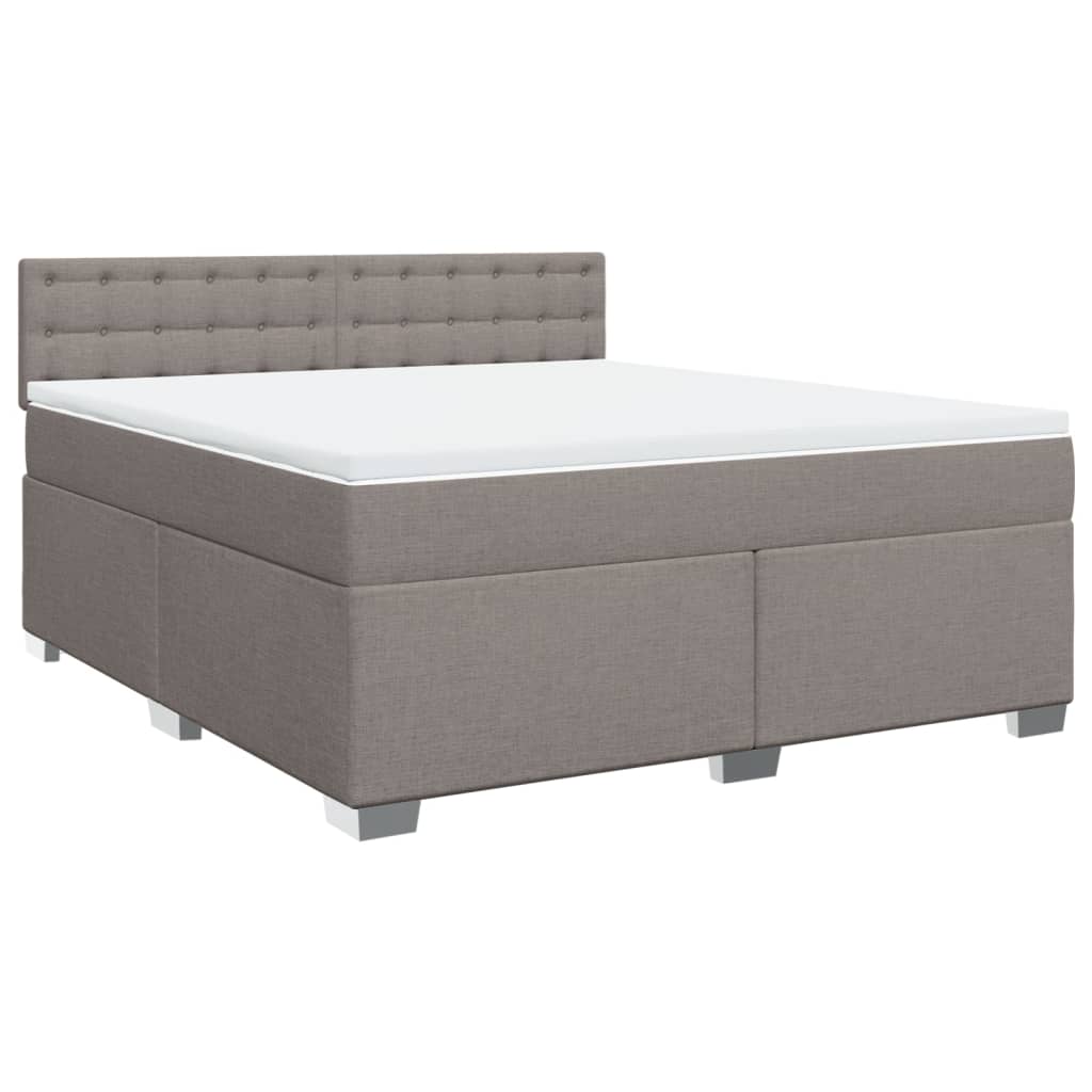 vidaXL Boxspring met matras stof taupe 180x200 cm, foto 3