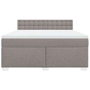 Box spring postel s matrací taupe 180x200 cm textil - obrázek 4