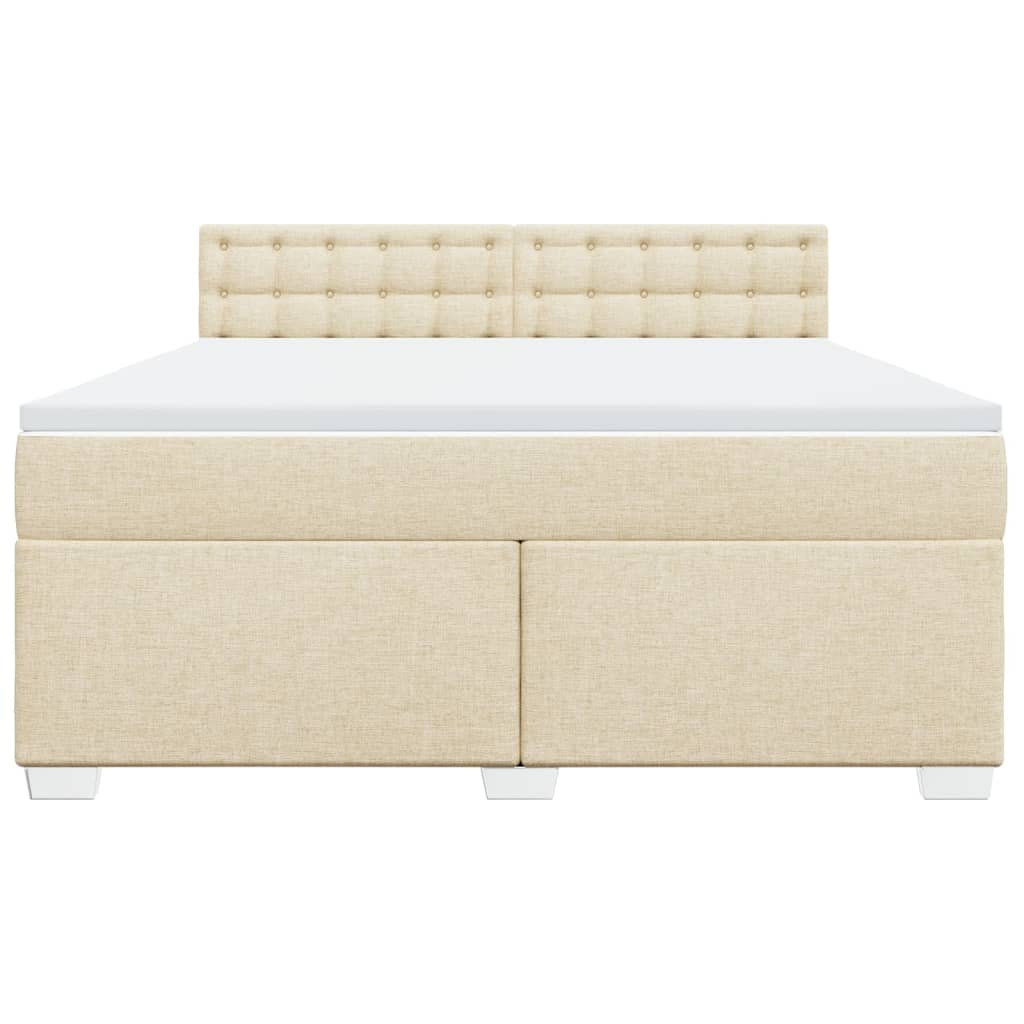 vidaXL Boxspring met matras stof crèmekleurig 180x200 cm, foto 4