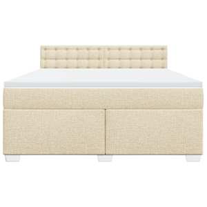 Box spring postel s matrací krémová 180x200 cm textil - obrázek 4