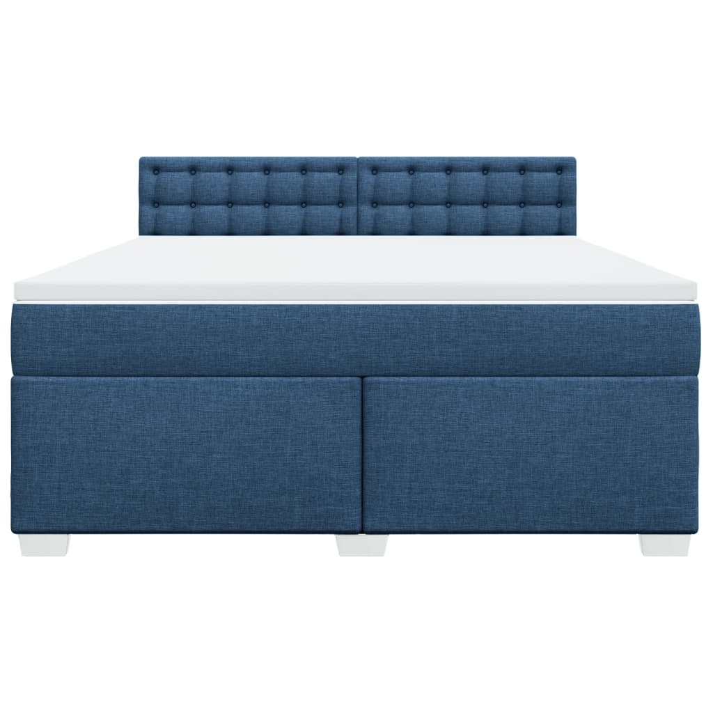 vidaXL Boxspring met matras stof blauw 180x200 cm, foto 4
