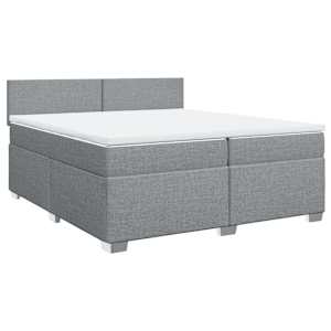 Box spring postel s matrací světle šedá 200 x 200 cm textil - obrázek 2
