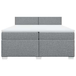 Box spring postel s matrací světle šedá 200 x 200 cm textil - obrázek 4