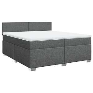 Box spring postel s matrací tmavě šedá 200x200 cm textil - obrázek 2